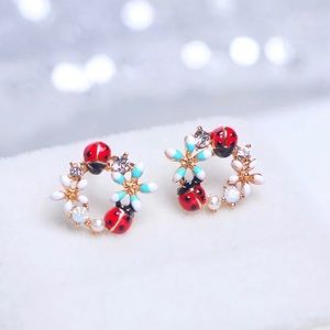Lady bug earrings
